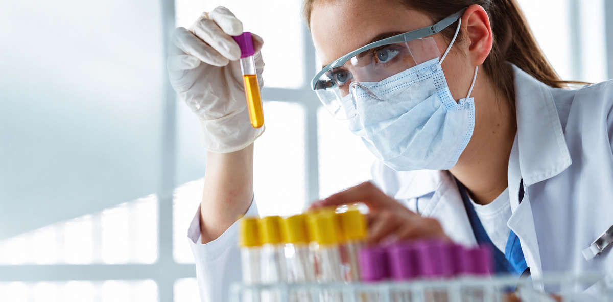 Scientist conducting fertility research in a laboratory